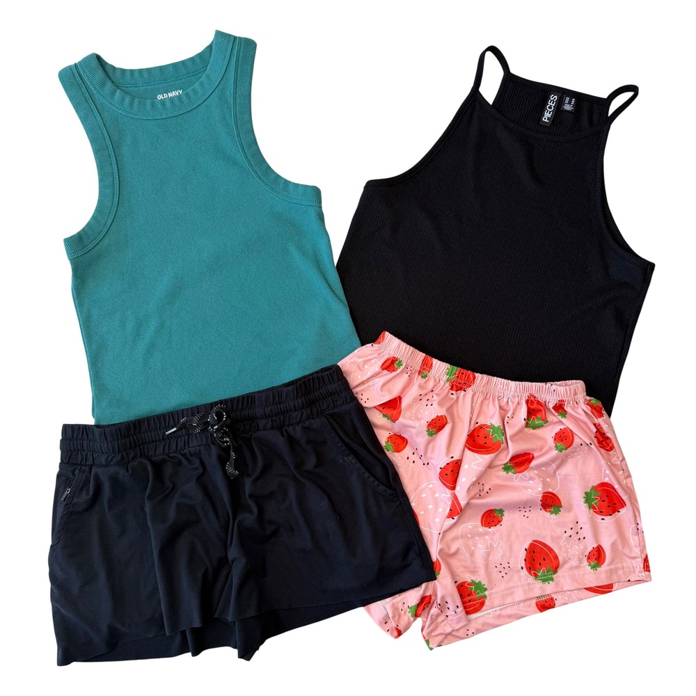 Womens Loungewear 4Pc Lot Pacific Trail Shorts 2 Tankops‎ Strawberry Shorts S